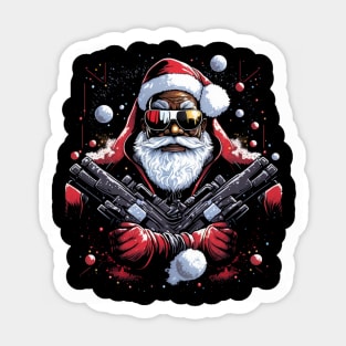 Hood Santa, Black Santa, Afro Santa, Black Christmas Sticker